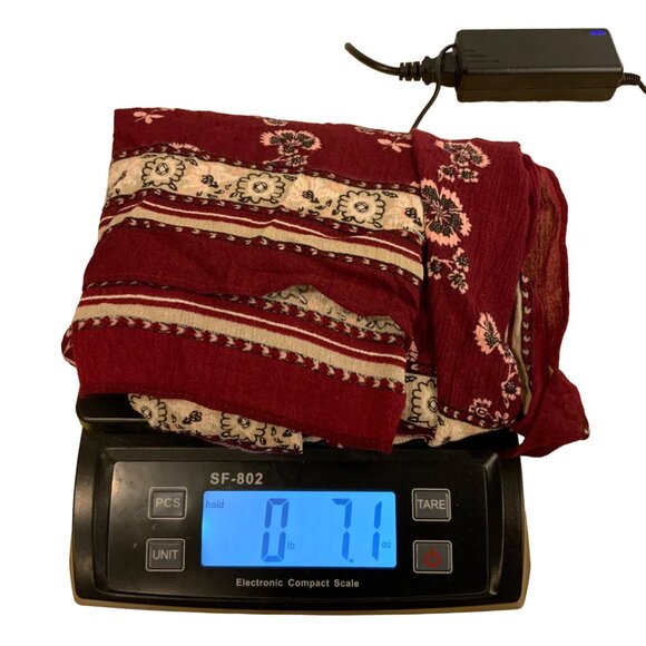 Anna Stylist and comfortable BoHo women's shaw one size burgandy floral - Picture 4 of 4